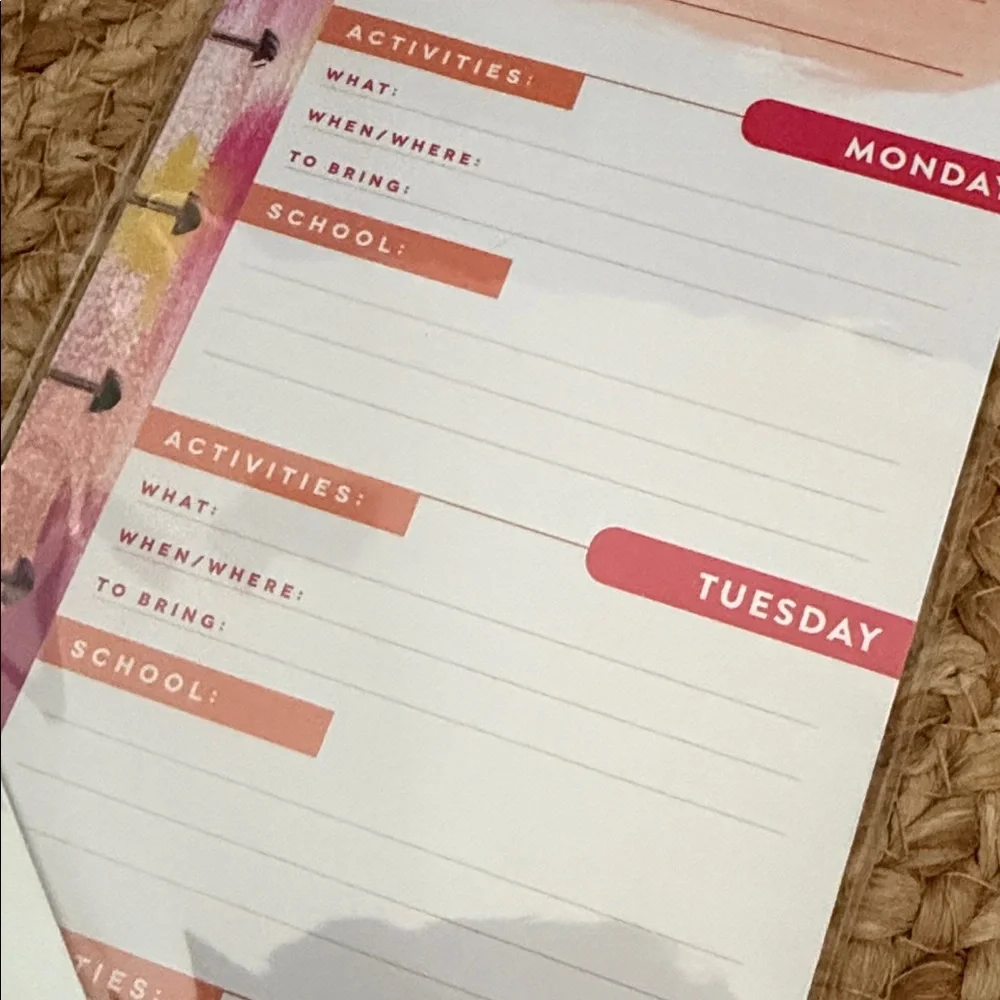 The Happy Planner Pink and White Kids Weekly Planner Pad